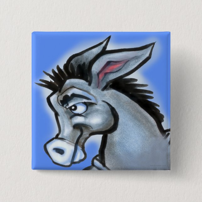 Donkey 15 Cm Square Badge (Front)