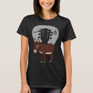 Donkey Acustic Guitar and Music Notes Powerful Ani T-Shirt