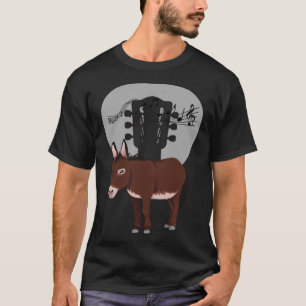 Donkey Acustic Guitar and Music Notes Powerful Ani T-Shirt
