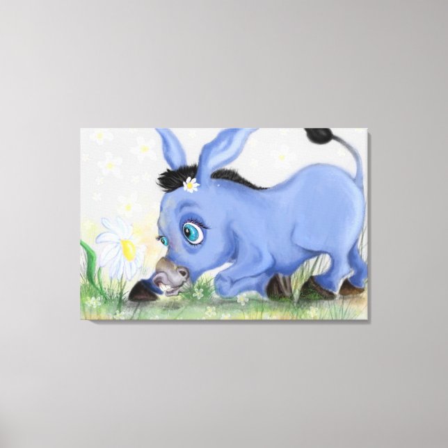 Donkey and Daisy Canvas Print (Front)