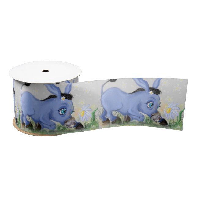 Donkey and Daisy Ribbon Satin Ribbon (Spool)