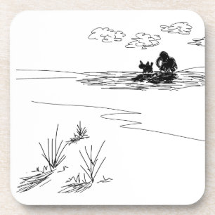 donkey and elephant casting shadows coaster