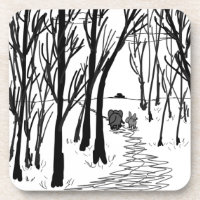 donkey and elephant walk through trees