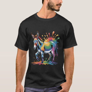Donkey Animal Art Portrait Wildlife Nature Donkey T-Shirt