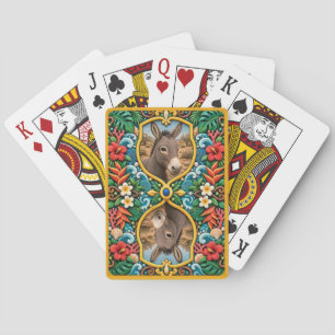 Donkey, Arid Scrub Clay Art Playing Cards