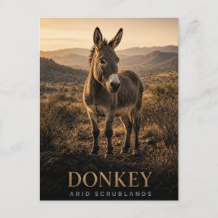 Donkey Arid Scrublands Wildlife ANIMAL Postcard