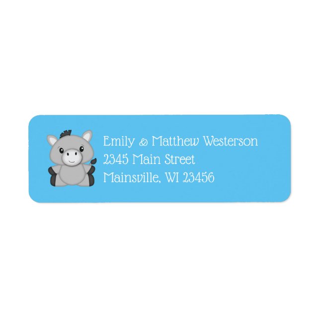 Donkey Baby Shower Blue (Front)