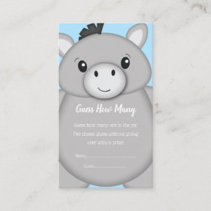 Donkey Baby Shower Blue Enclosure Card