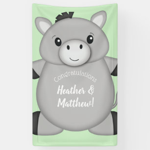 Donkey Baby Shower Green Banner