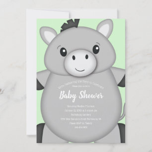 Donkey Baby Shower Green Invitation