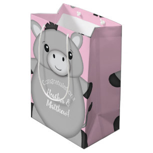 Donkey Baby Shower Pink Medium Gift Bag