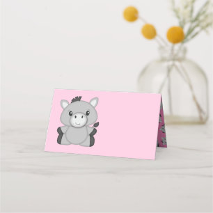 Donkey Baby Shower Pink Place Card