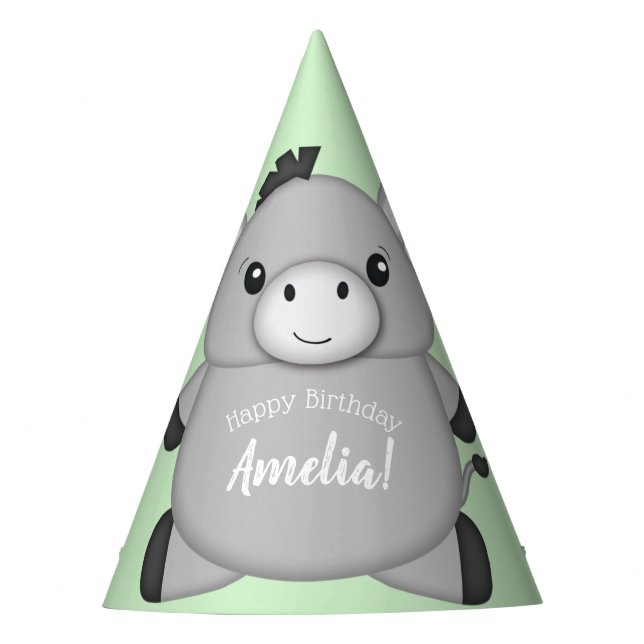 Donkey Birthday Party Green Hat (Front)
