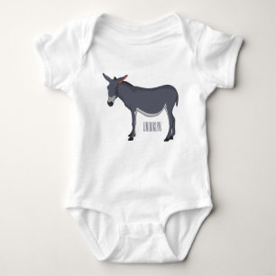 Donkey cartoon illustration baby bodysuit