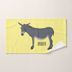 Donkey cartoon illustration bath towel set