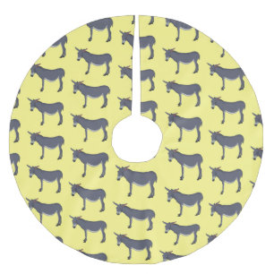 Donkey cartoon illustration  brushed polyester tree skirt