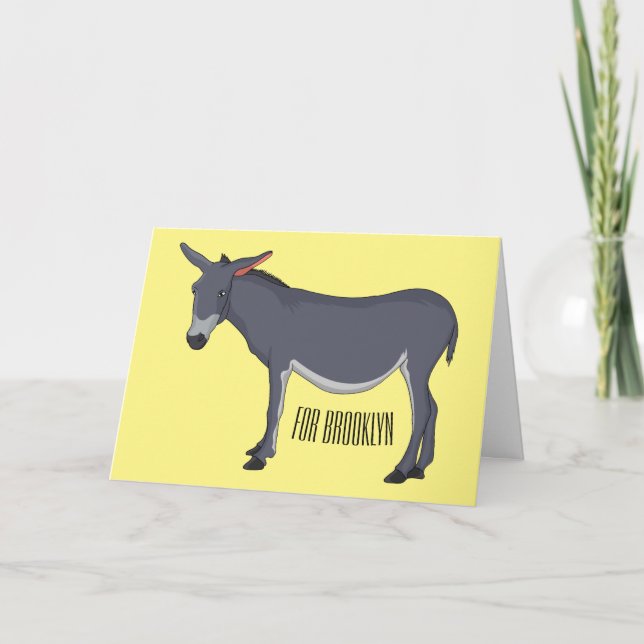 Donkey cartoon illustration  card (Front)