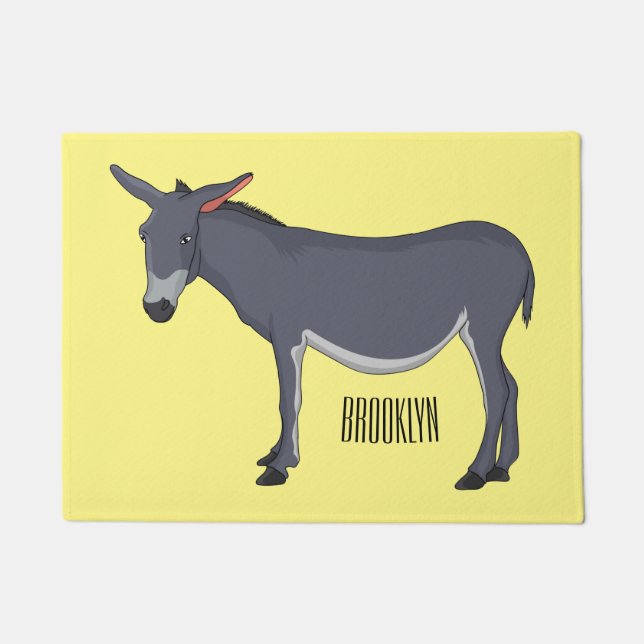 Donkey cartoon illustration doormat (Front)