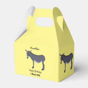 Donkey cartoon illustration favour box