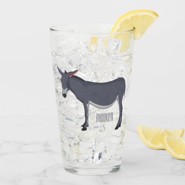 Donkey cartoon illustration glass (Back Ice)