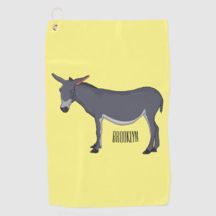 Donkey cartoon illustration golf towel