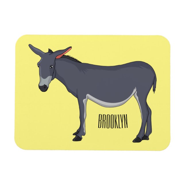 Donkey cartoon illustration  magnet (Horizontal)