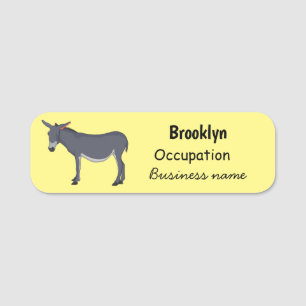 Donkey cartoon illustration name tag