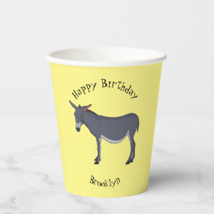 Donkey cartoon illustration paper cups