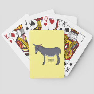 Donkey cartoon illustration playing cards