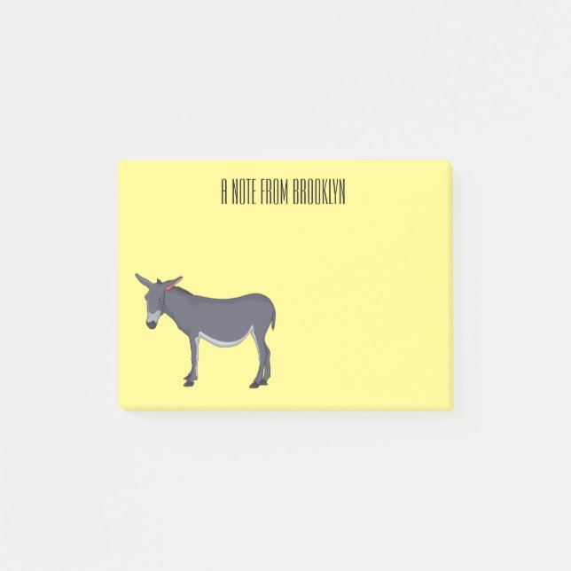 Donkey cartoon illustration  post-it notes (Front)