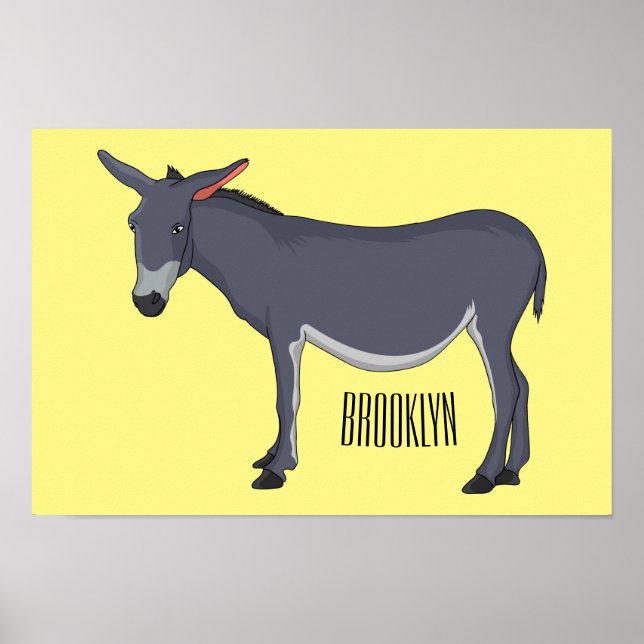 Donkey cartoon illustration poster (Front)