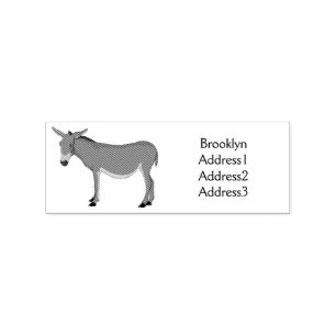 Donkey cartoon illustration  rubber stamp