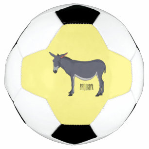 Donkey cartoon illustration soccer ball
