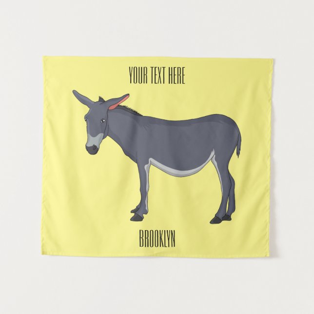 Donkey cartoon illustration tapestry (Front (Horizontal))