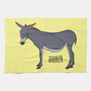 Donkey cartoon illustration tea towel