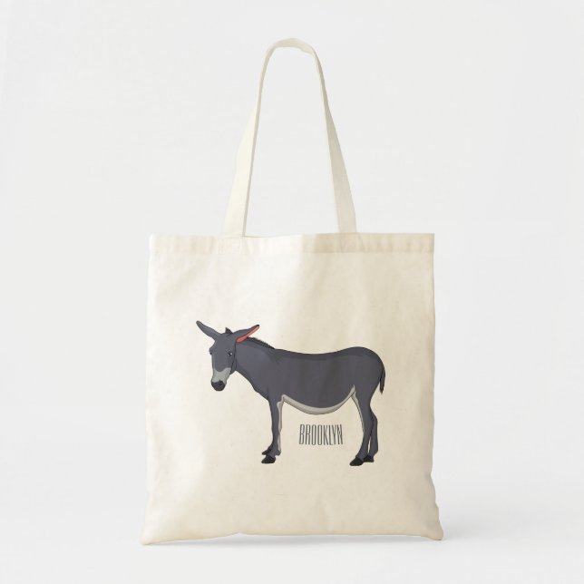 Donkey cartoon illustration tote bag (Front)