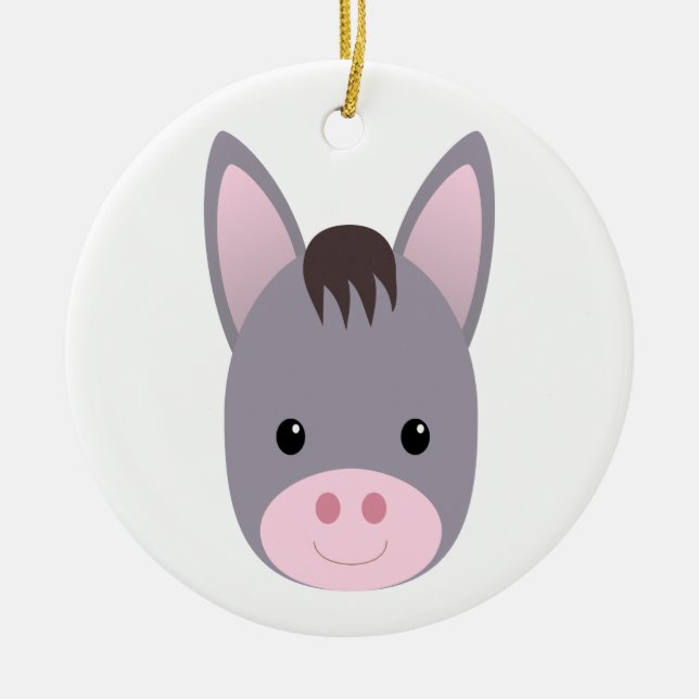 Donkey Ceramic Tree Decoration (Front)