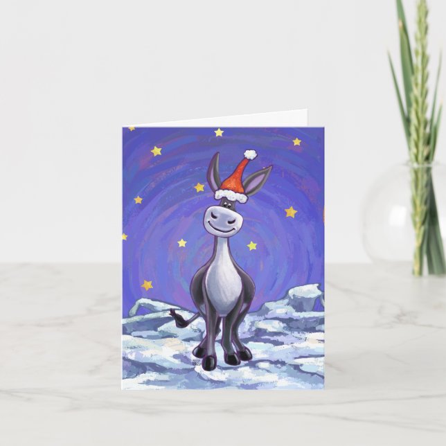 Donkey Christmas Holiday Card (Front)