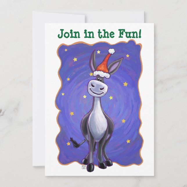 Donkey Christmas Invitation (Front)
