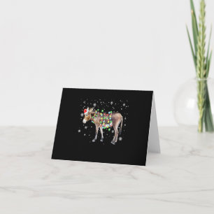 Donkey Christmas Lights Colour Santa Donkey Gif Card