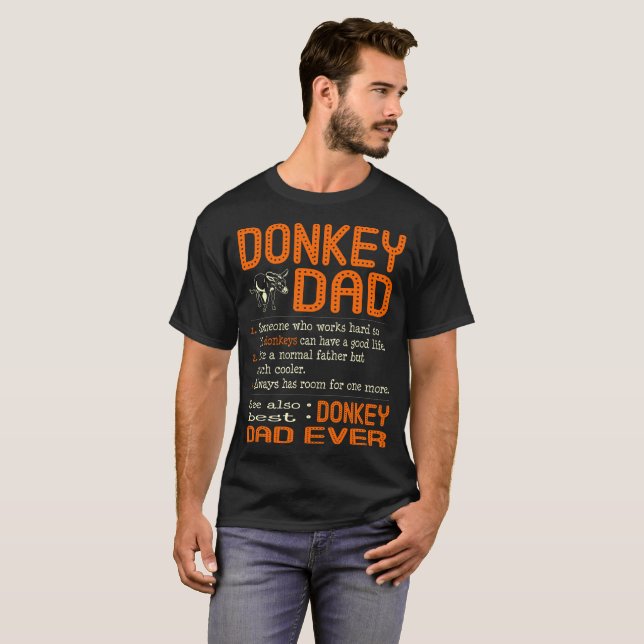 Donkey Dad Like Normal Father Much CoolerDonkey Da T-Shirt (Front Full)