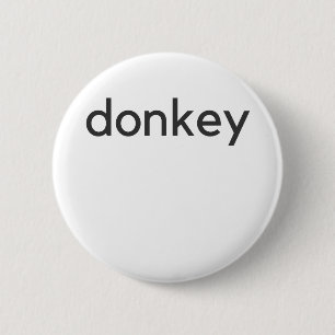 donkey dark 6 cm round badge