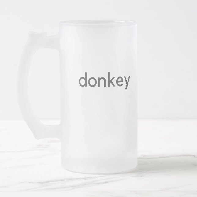 donkey dark frosted glass beer mug (Left)
