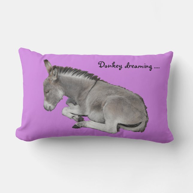 Donkey dreaming cute baby donkey foal lumbar cushion (Front)