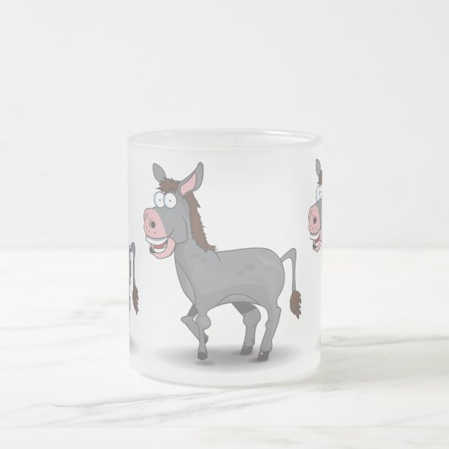 Donkey Frosted Glass Coffee Mug (Center)
