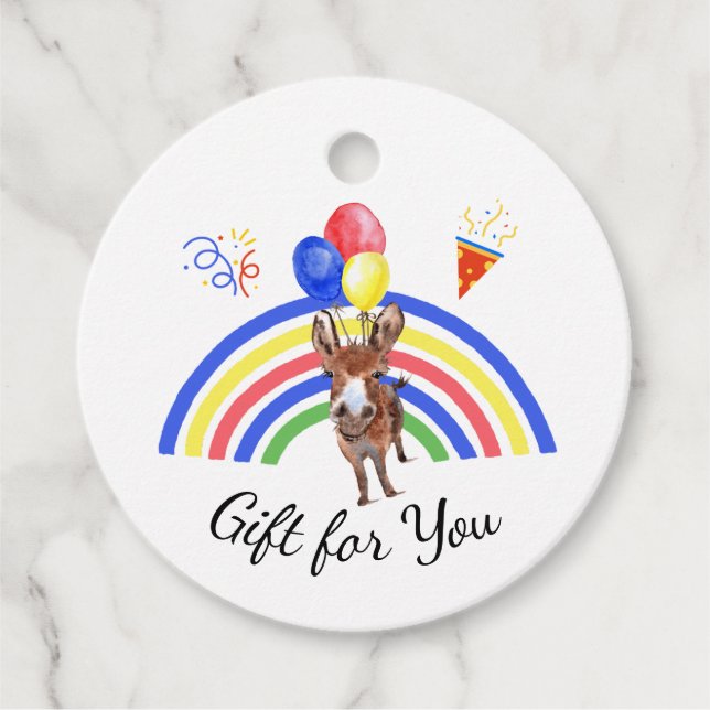 Donkey Gift Tags in White (Front)