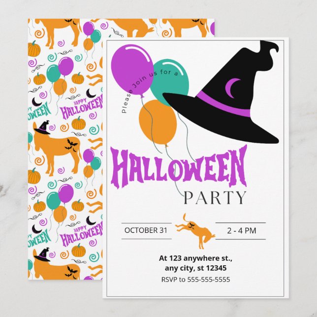 Donkey Halloween Party Invitation (Front/Back)