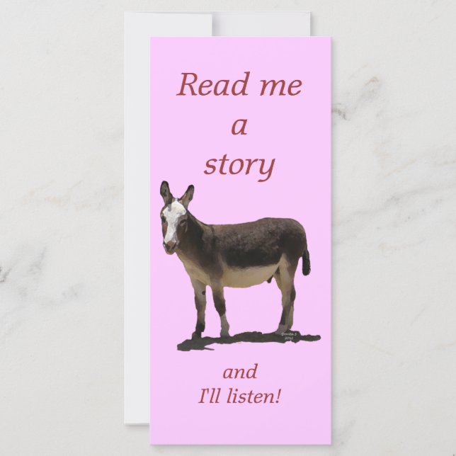 Donkey has Funny Tail Cute Children's Bookmark (Front)