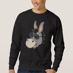 Donkey Head Sunglasses Mule Heart Zoo Animal Farme Sweatshirt