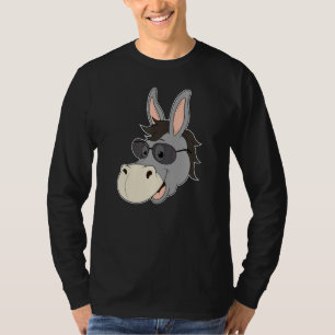 Donkey Head Sunglasses Mule Heart Zoo Animal Farme T-Shirt